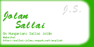 jolan sallai business card